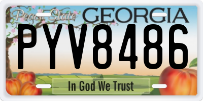 GA license plate PYV8486