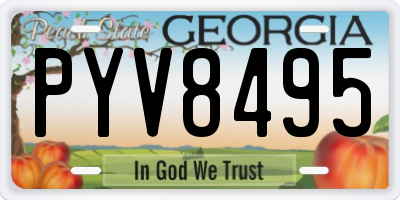 GA license plate PYV8495