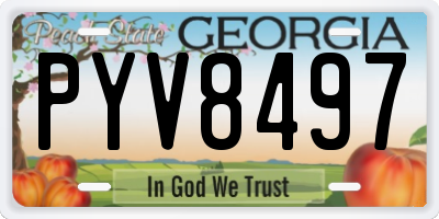 GA license plate PYV8497