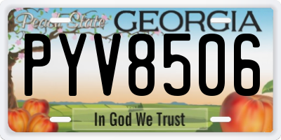 GA license plate PYV8506
