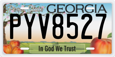 GA license plate PYV8527