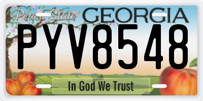 GA license plate PYV8548