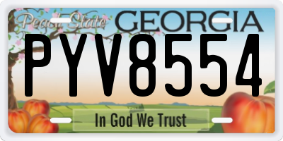 GA license plate PYV8554