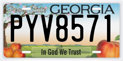 GA license plate PYV8571