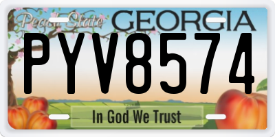 GA license plate PYV8574