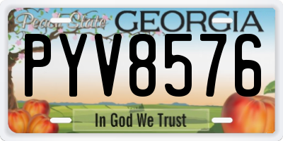GA license plate PYV8576