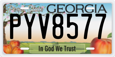 GA license plate PYV8577