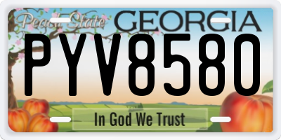 GA license plate PYV8580