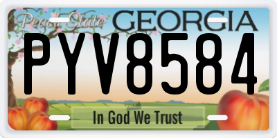 GA license plate PYV8584