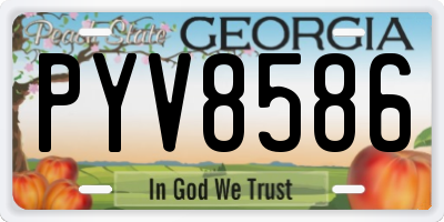 GA license plate PYV8586
