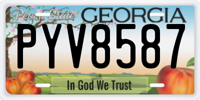 GA license plate PYV8587