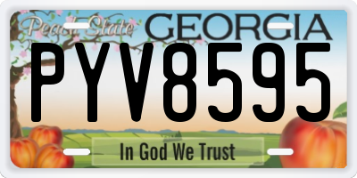 GA license plate PYV8595