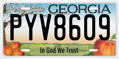 GA license plate PYV8609
