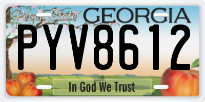 GA license plate PYV8612