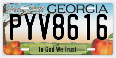 GA license plate PYV8616