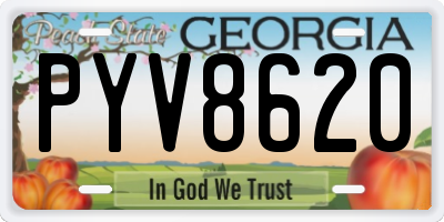 GA license plate PYV8620