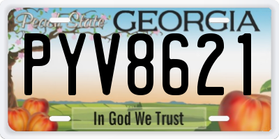 GA license plate PYV8621