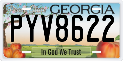 GA license plate PYV8622