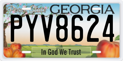 GA license plate PYV8624