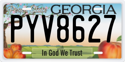 GA license plate PYV8627