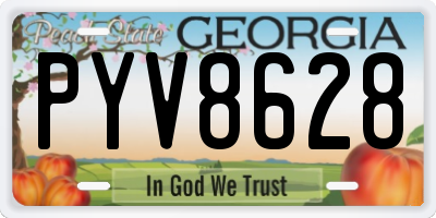 GA license plate PYV8628