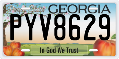 GA license plate PYV8629
