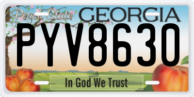 GA license plate PYV8630