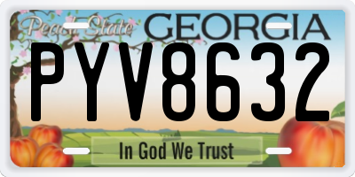 GA license plate PYV8632