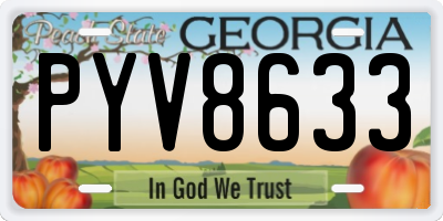 GA license plate PYV8633
