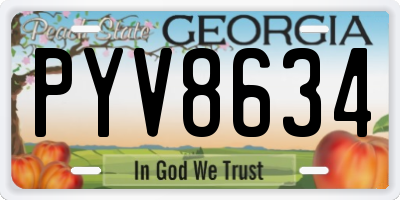 GA license plate PYV8634