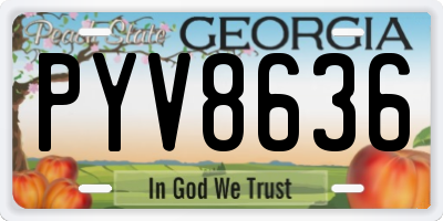 GA license plate PYV8636