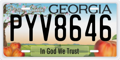 GA license plate PYV8646