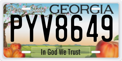 GA license plate PYV8649