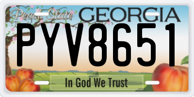 GA license plate PYV8651