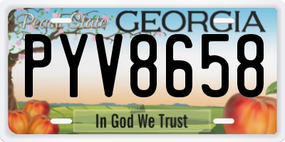 GA license plate PYV8658