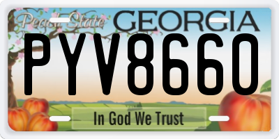 GA license plate PYV8660