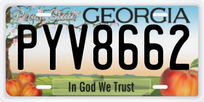 GA license plate PYV8662