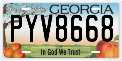 GA license plate PYV8668
