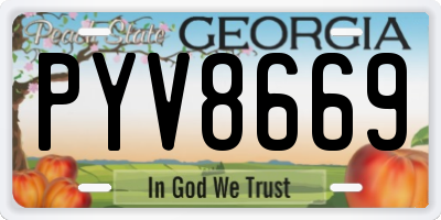 GA license plate PYV8669