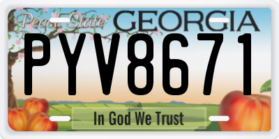 GA license plate PYV8671