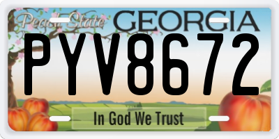 GA license plate PYV8672