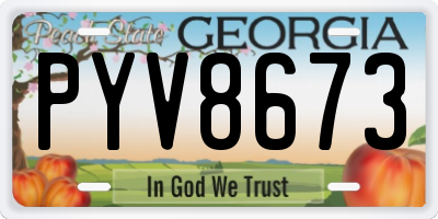 GA license plate PYV8673