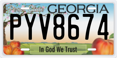 GA license plate PYV8674