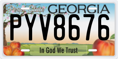 GA license plate PYV8676