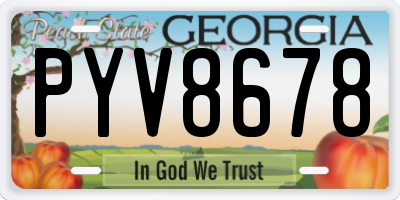 GA license plate PYV8678