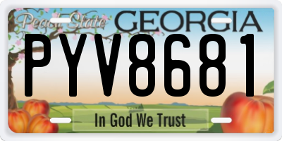 GA license plate PYV8681