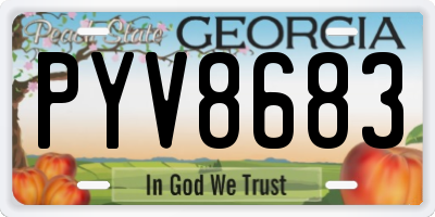 GA license plate PYV8683