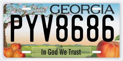 GA license plate PYV8686