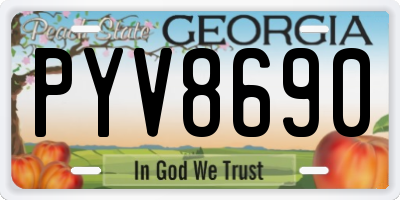 GA license plate PYV8690