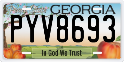 GA license plate PYV8693